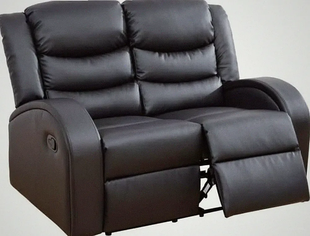Oversized Luxury Faux Leather Recliner Sofa for Living Room & Office (Black)